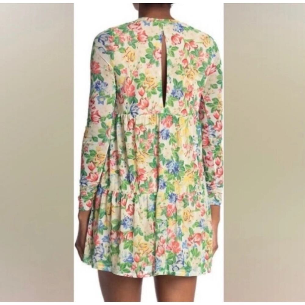 AFRM Mesh Floral Long Sleeve Dress Size XS Multicolor - Picture 4 of 8